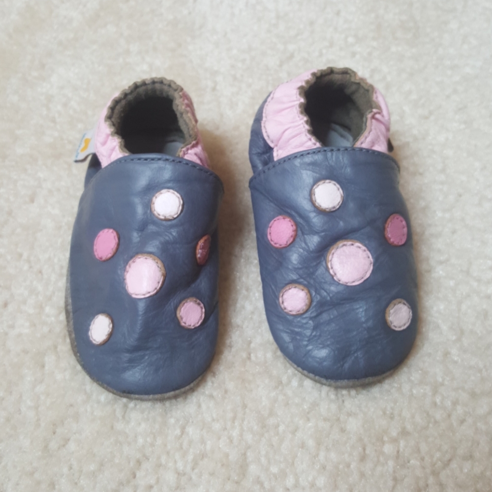 Mini Star Leather Shoes Booties Moccasins Sz 6-12M